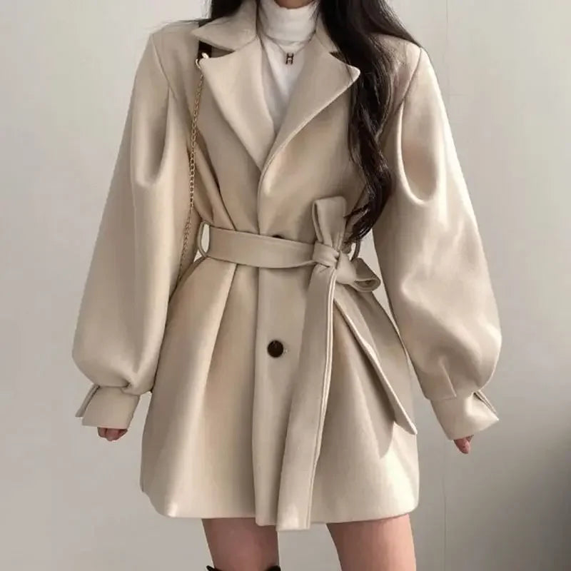 Manteau Femme Élégant Taille Cintrée Classique - PanierRoyale