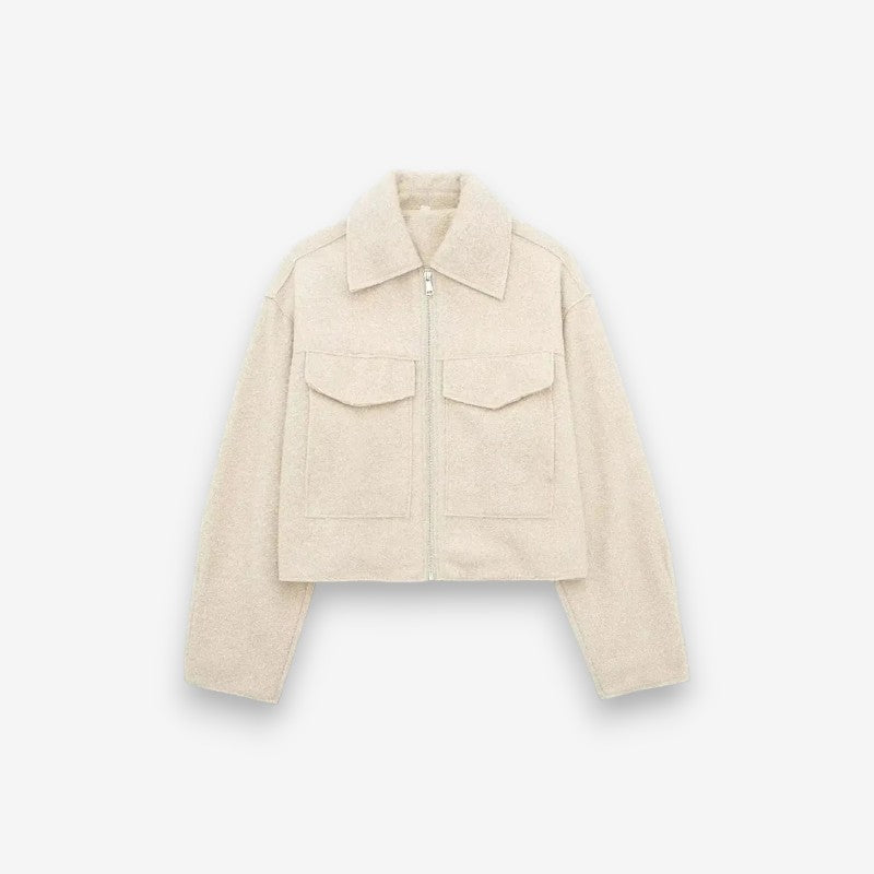 Veste zippée femme manches longues avec poches côtés