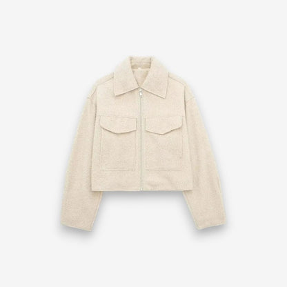 Veste zippée femme manches longues avec poches côtés