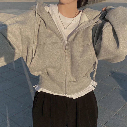 Veste à capuche oversize zippée