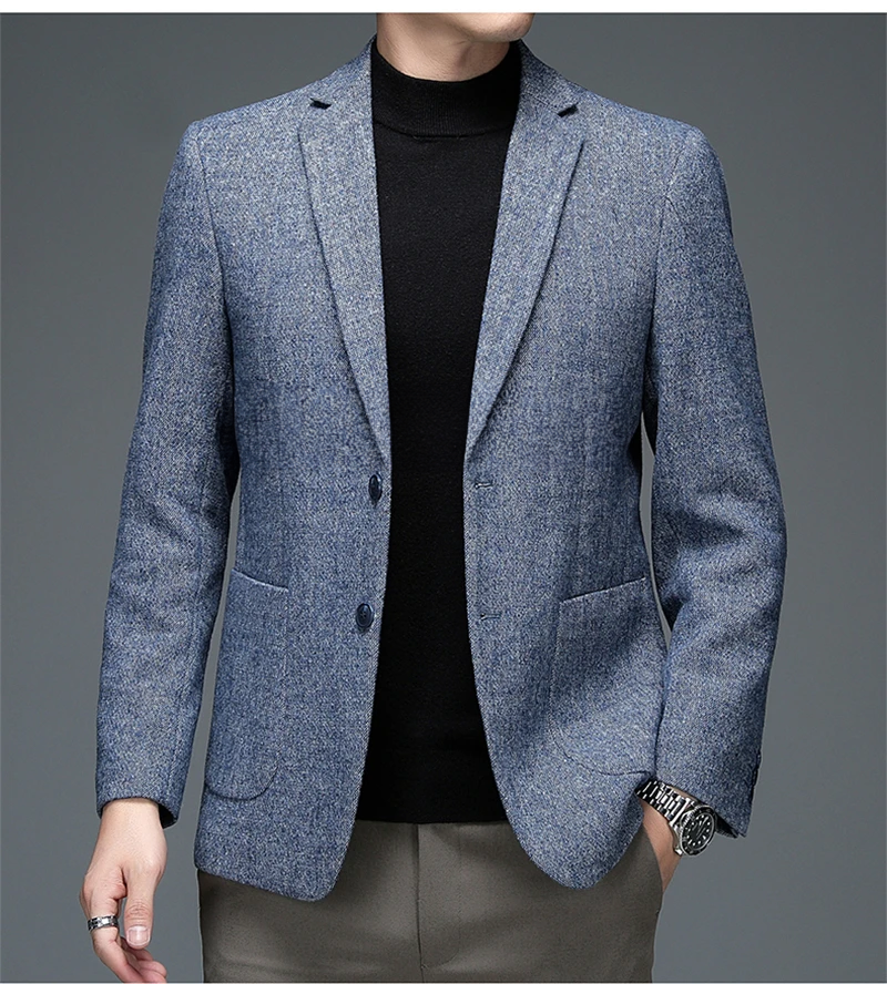 Blazer Homme Élégant Gris Tailleur