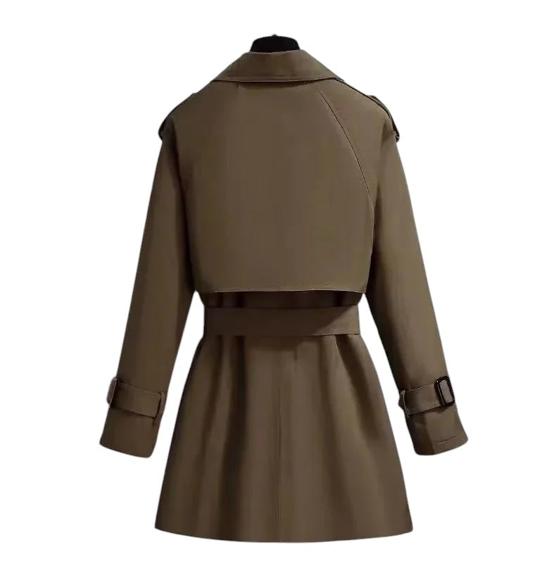 Mireille - Trench vintage en coton pour femme avec ceinture