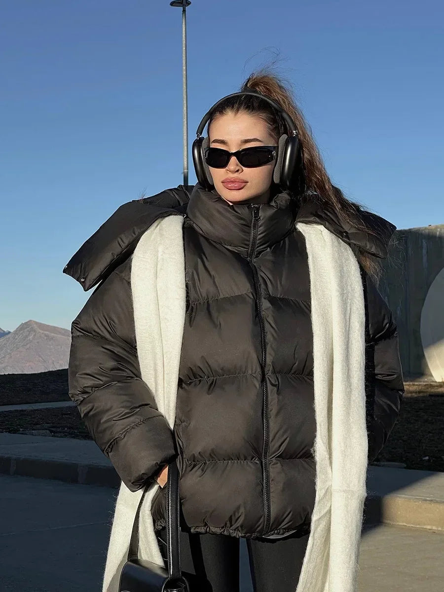 Doudoune Femme Hiver Chic avec Capuche et Poches Réglables - PanierRoyale