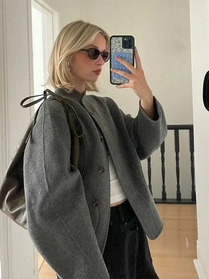 Vestement | Parka Femme Grande Taille à Fermeture Asymétrique et Poches Volumineuses