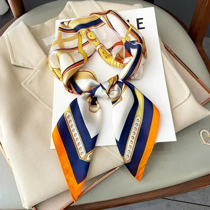 Foulard Carré Femme Satin Imprimé Multi-usage