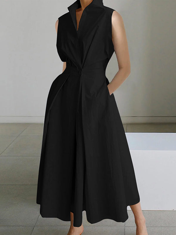 Robe Femme Élégante Taille Droite Mi-Longue