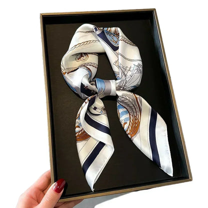 Foulard Carré Femme Satin Imprimé Multi-usage