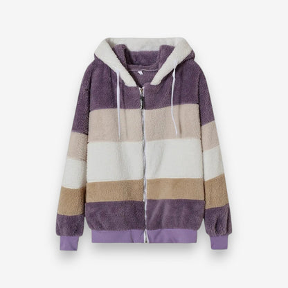 Veste à capuche polaire chaud avec poches zippées