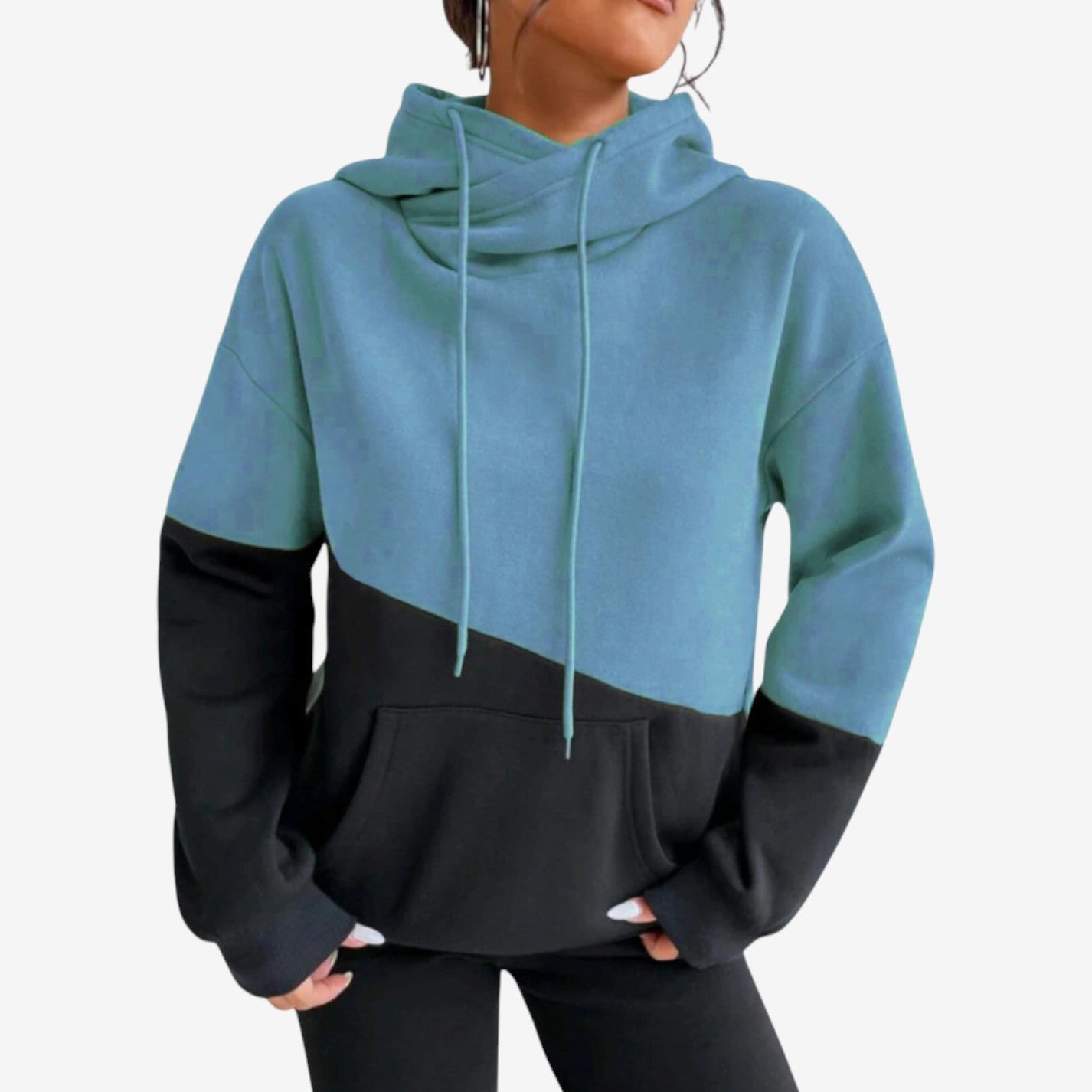 Sweat à capuche homme manches longues poche zippée