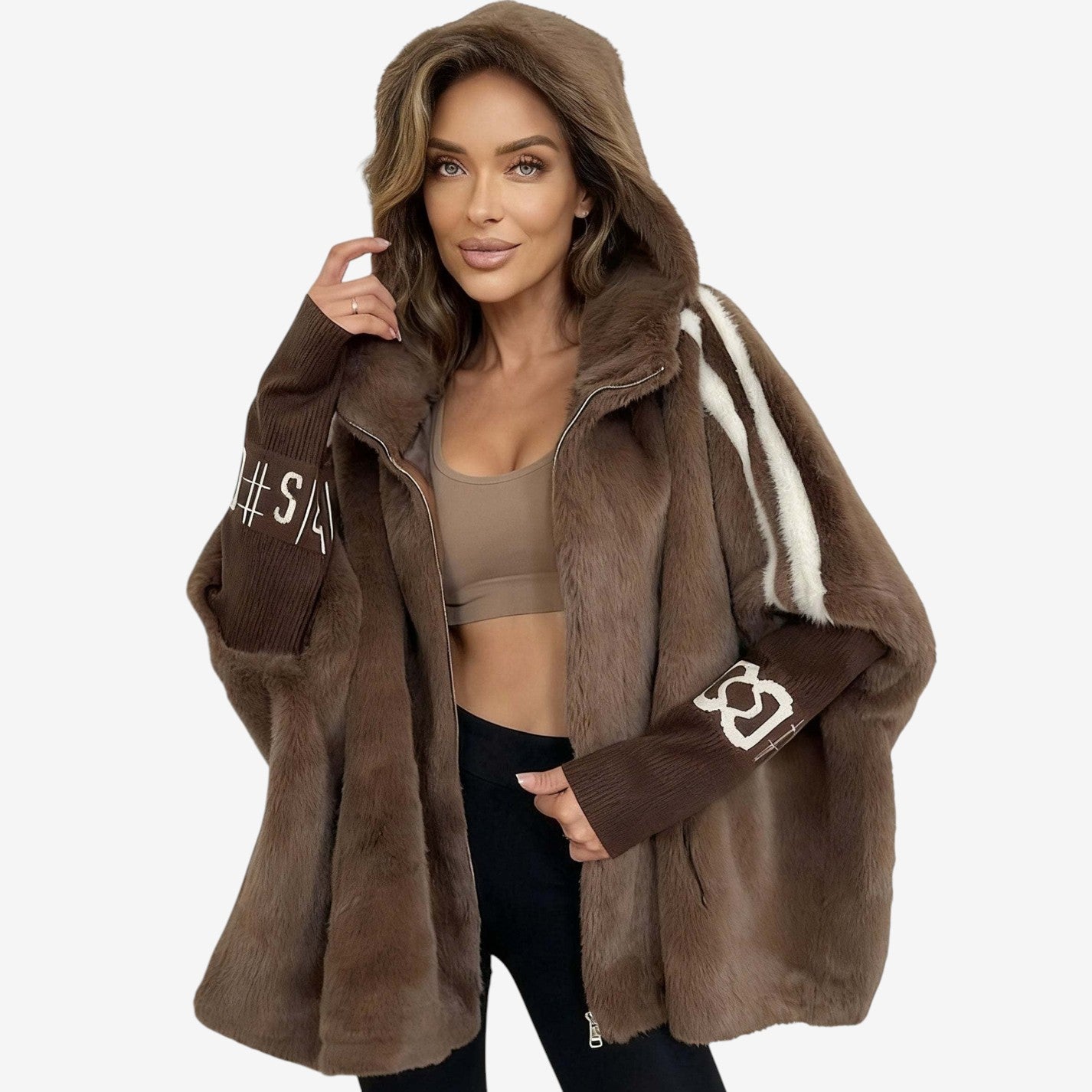 Veste en fausse fourrure épaisse et chaude pour femme