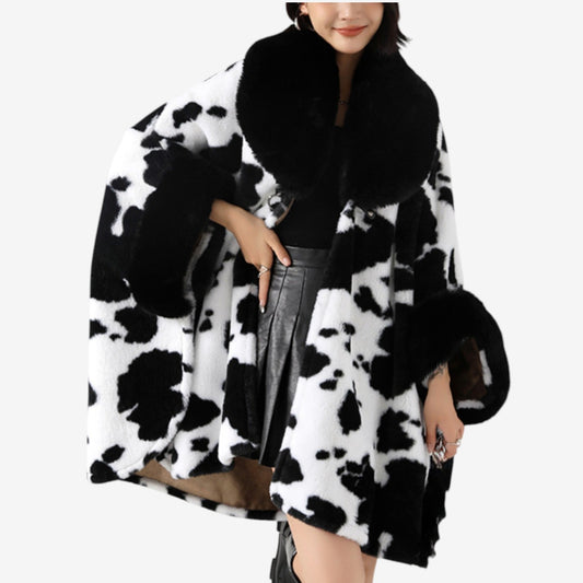 Cardigan Chic à Manches Longues avec Col en Fausse Fourrure Doux - PanierRoyale