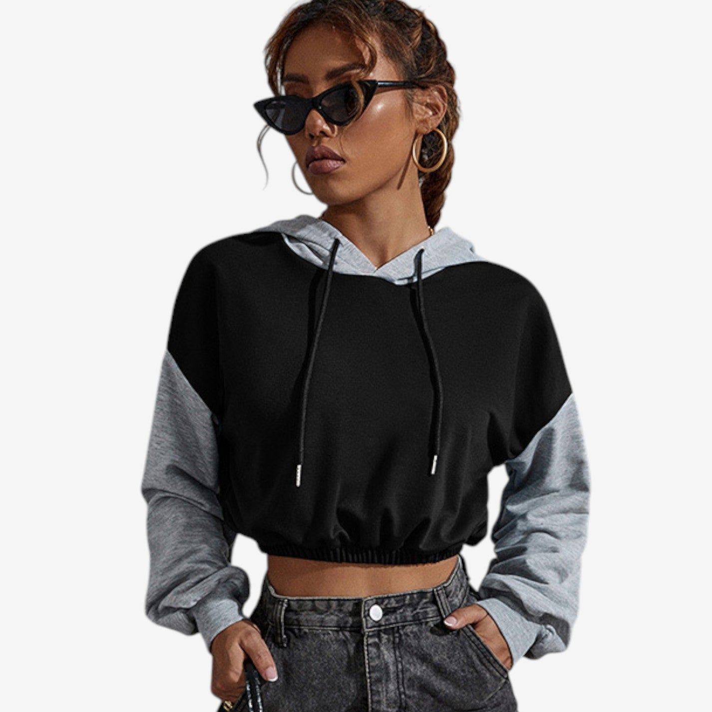 Sweat à capuche streetwear avec cordons ajustables et manches longues - PanierRoyale