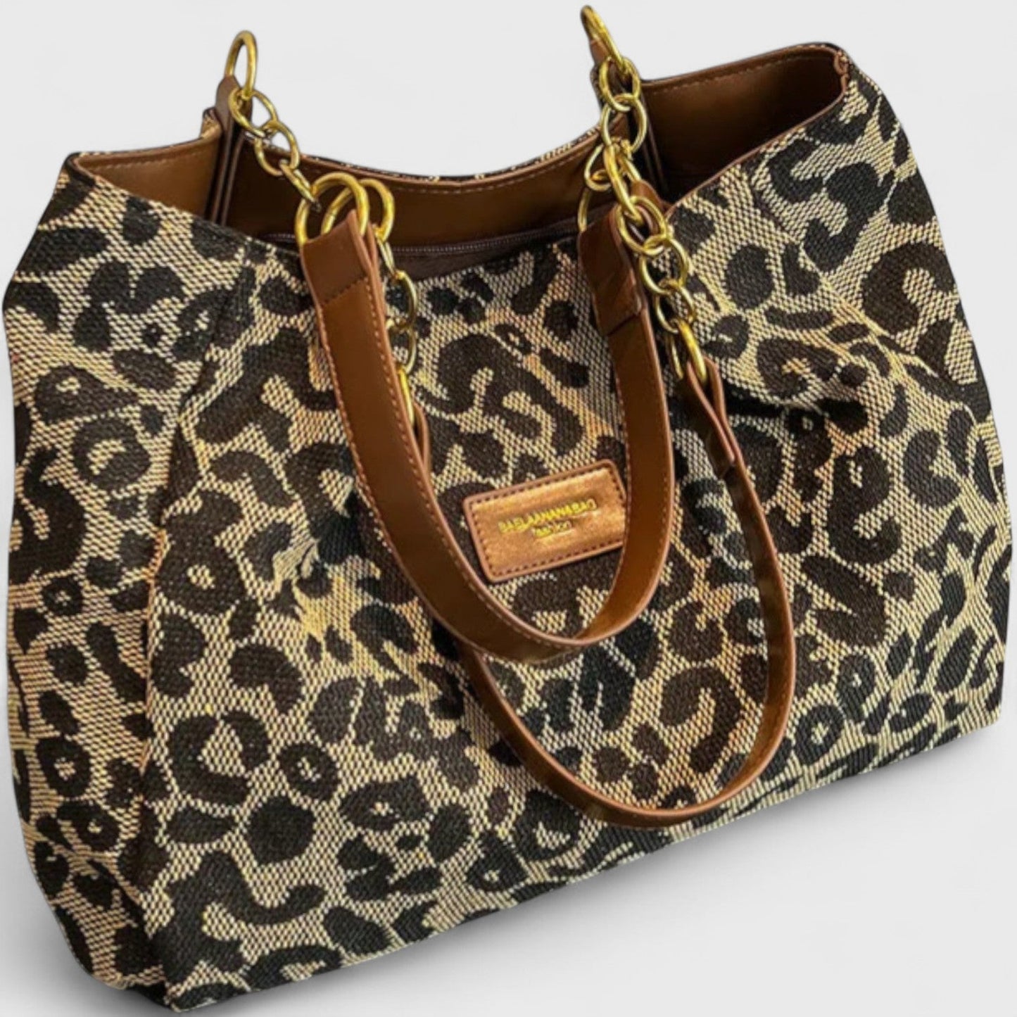 Sac à Main Grande Capacité Toile de Léopard Féminin
