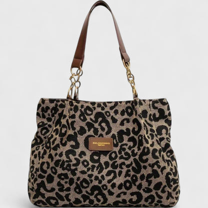 Sac à Main Grande Capacité Toile de Léopard Féminin - PanierRoyale