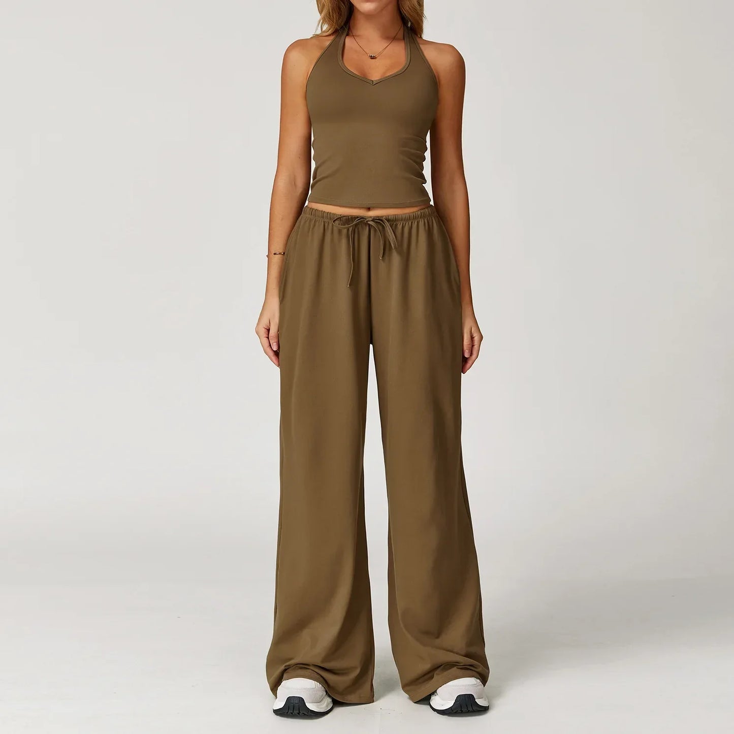 Ensemble Lounge Femme Décontracté Crop Top