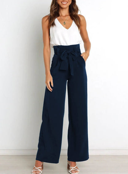Pantalon Élégant à Nœud Décontracté pour Femme