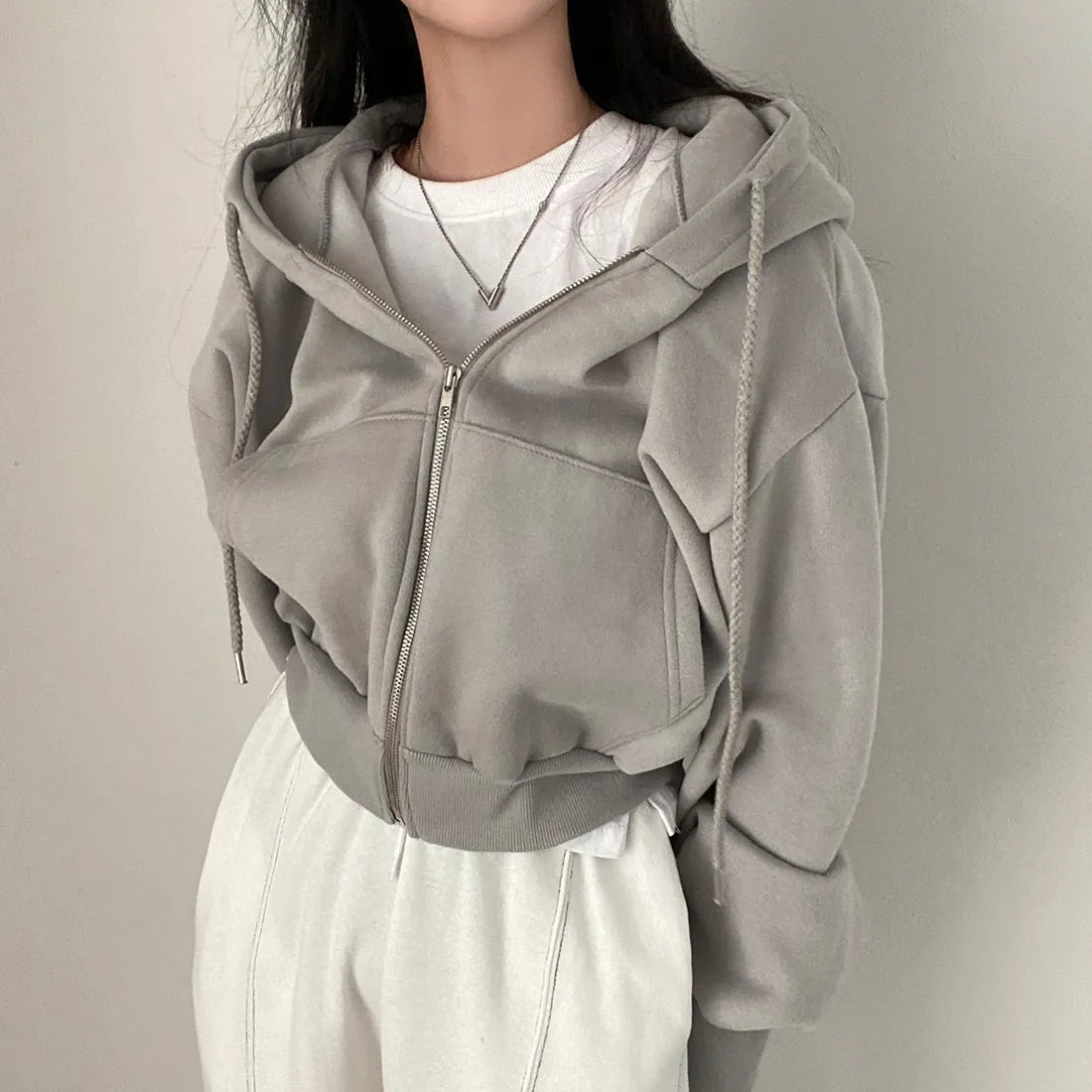 Veste à capuche oversize zippée