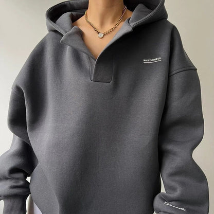 Sweat à capuche femme chic taupe