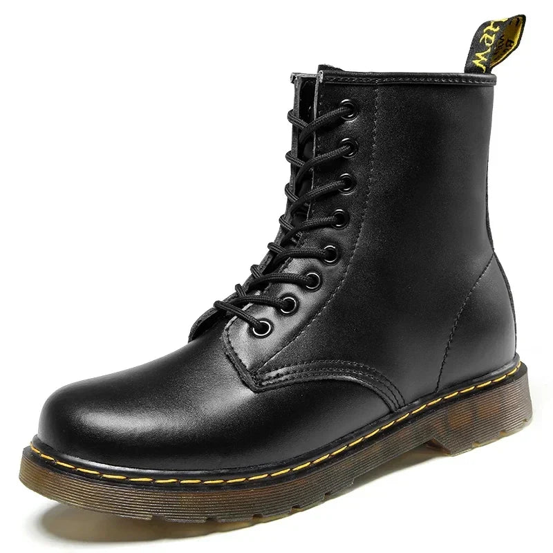 Bottines Unisexe Cuir Imperméable Coupe Montante - PanierRoyale