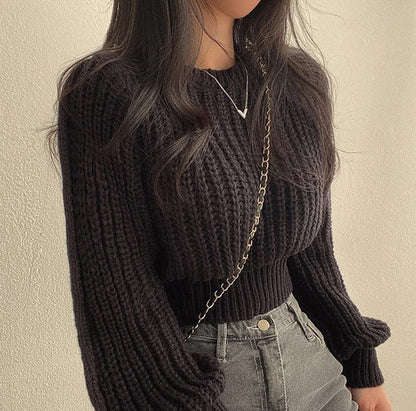 Pull Col Rond Hiver Élégant et Doux