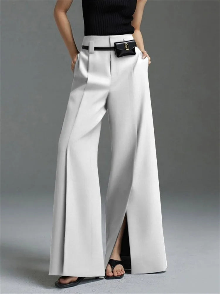 Pantalon Féminin Jambes Larges Élégant - PanierRoyale