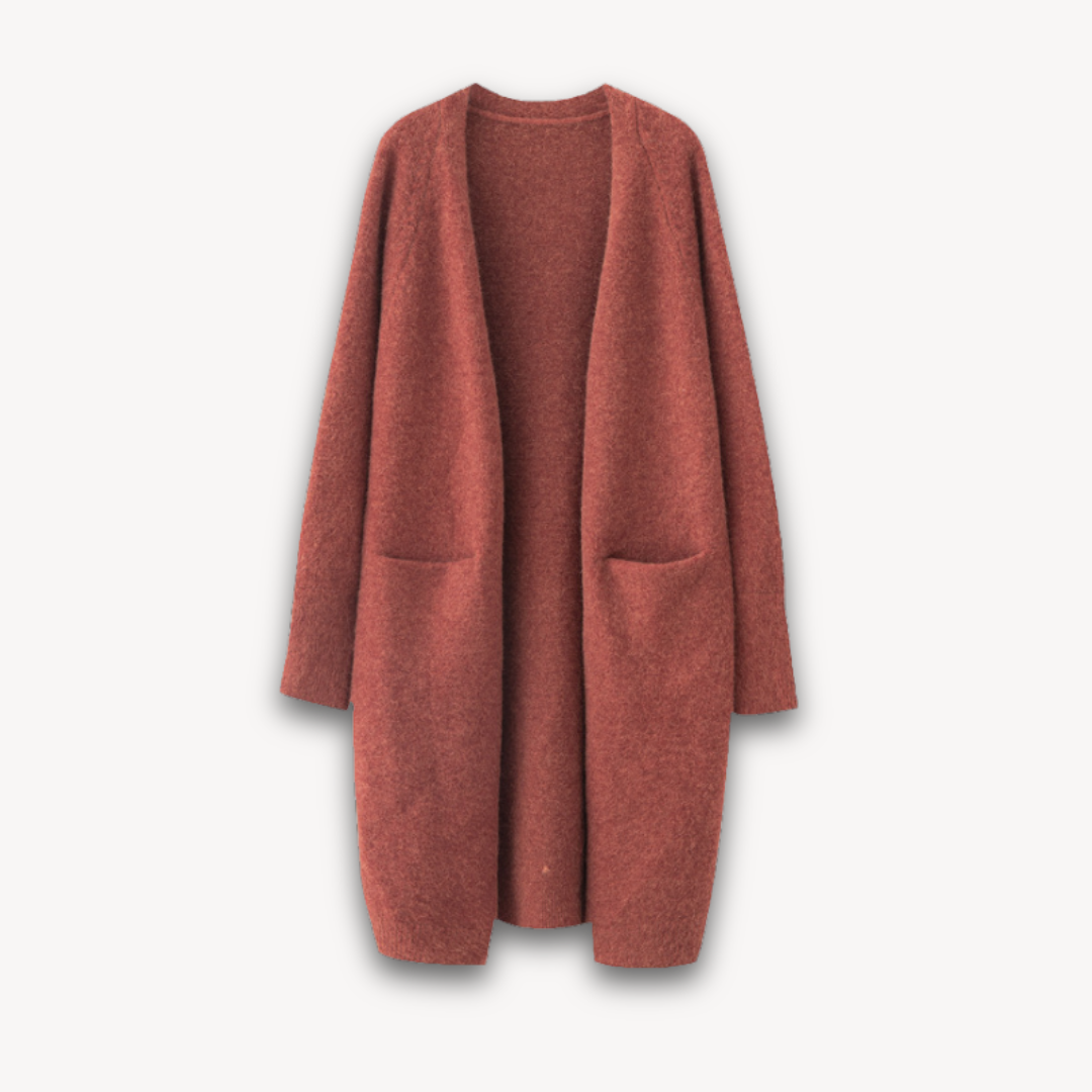 Gilet Femme Tricoté Élégant – Modèle Long et Confortable pour Tous les Jours