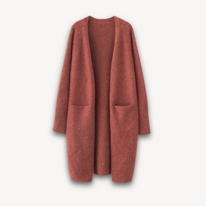 Gilet Femme Tricoté Élégant – Modèle Long et Confortable pour Tous les Jours
