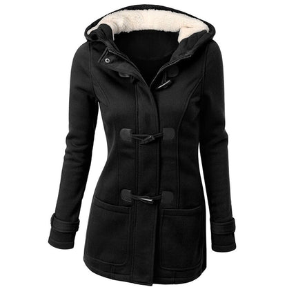 Manteau Femme Long Capuche Poches Élégant Hiver