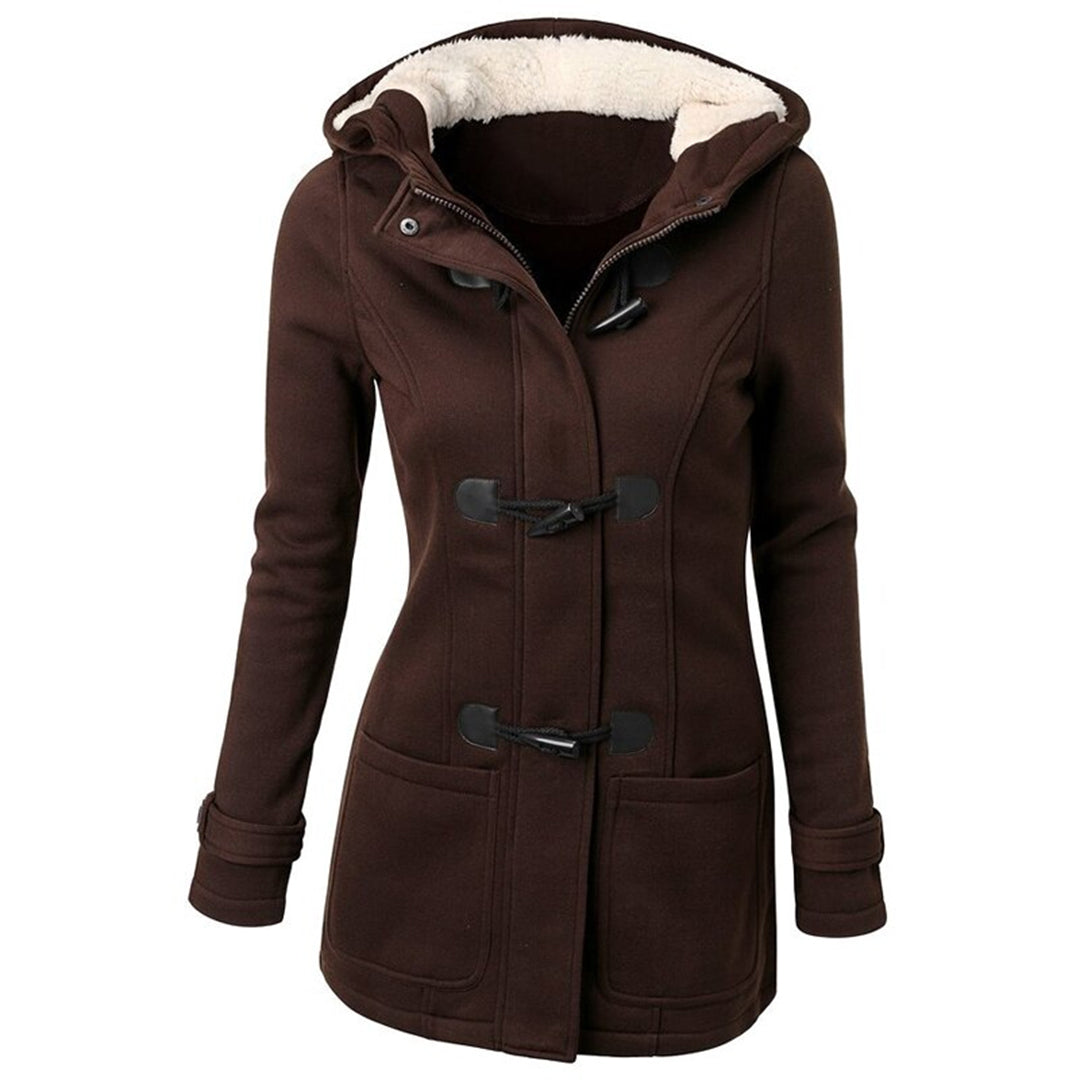Manteau Femme Long Capuche Poches Élégant Hiver