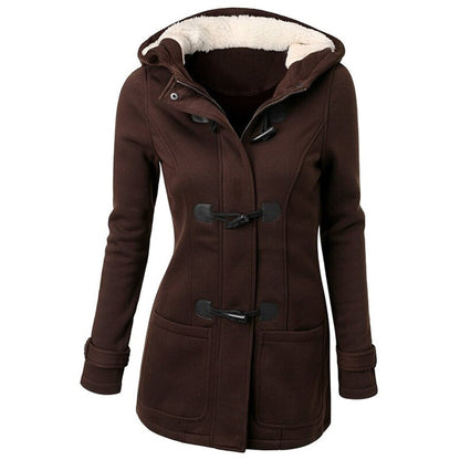 Manteau Femme Long Capuche Poches Élégant Hiver