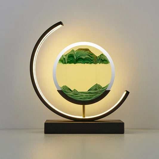 SandAura™ – lampe de table design relaxante à sable mouvant 360