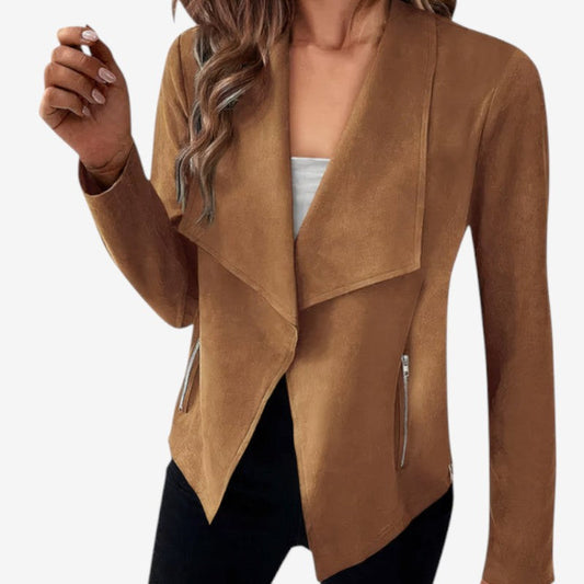 Blazer Classique Manches Longues avec Poches Fermeture Éclair - PanierRoyale