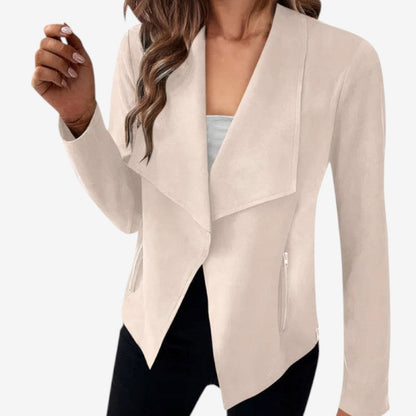 Blazer Classique Manches Longues avec Poches Fermeture Éclair