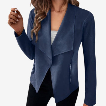 Blazer Classique Manches Longues avec Poches Fermeture Éclair