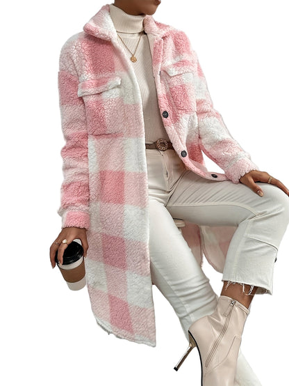 Manteau Femme Long Manches Boutons Élégant Hiver