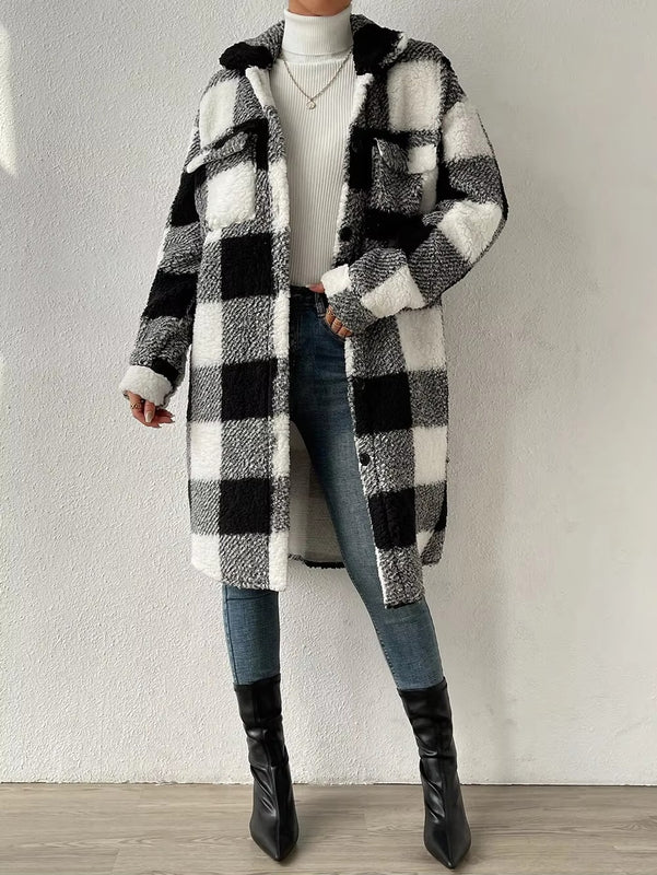 Manteau Femme Long Manches Boutons Élégant Hiver - PanierRoyale