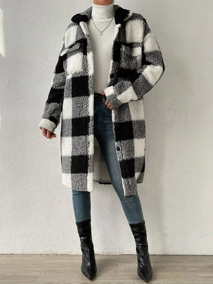 Manteau Femme Long Manches Boutons Élégant Hiver - PanierRoyale