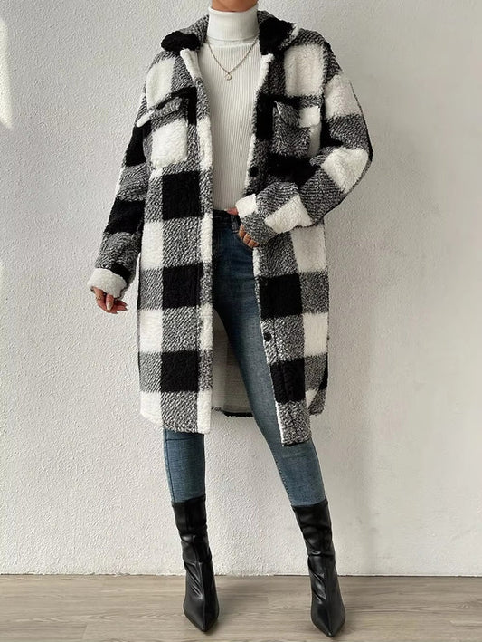 Manteau Femme Long Manches Boutons Élégant Hiver - PanierRoyale
