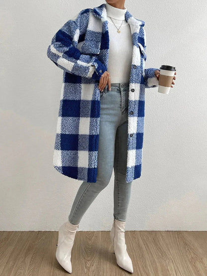 Manteau Femme Long Manches Boutons Élégant Hiver