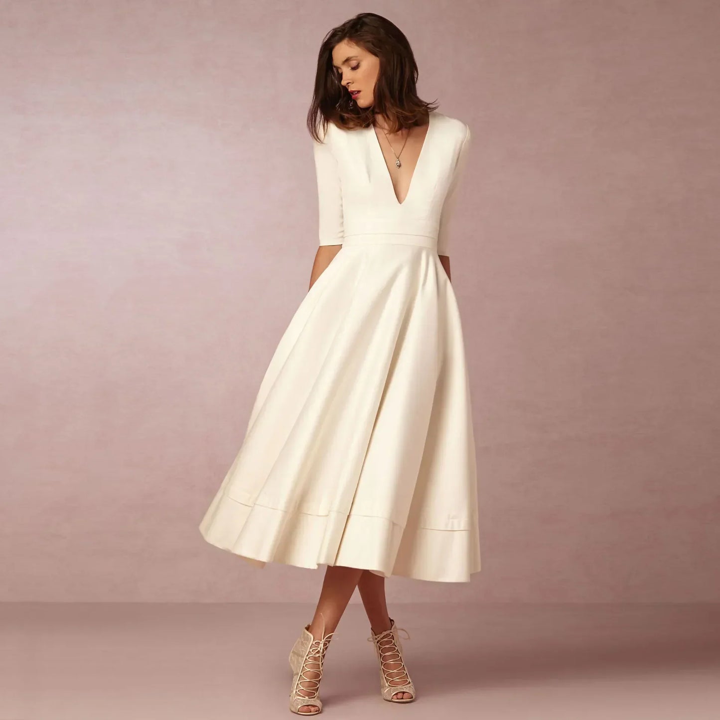 Robe Femme Coton Mélangé Élégante Taille Cintrée - PanierRoyale