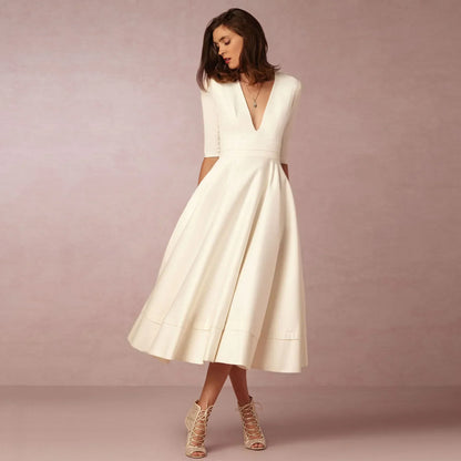 Robe Femme Coton Mélangé Élégante Taille Cintrée - PanierRoyale