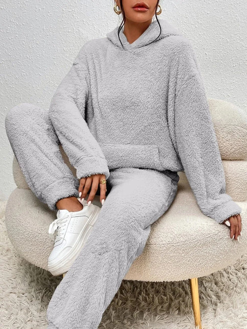 Survêtement Femme Confort avec Capuche et Pantalon Élastique