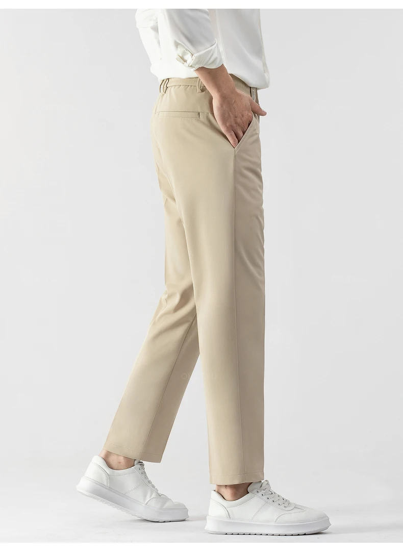 Pantalon Homme Beige Taille Haute Confort et Élégance