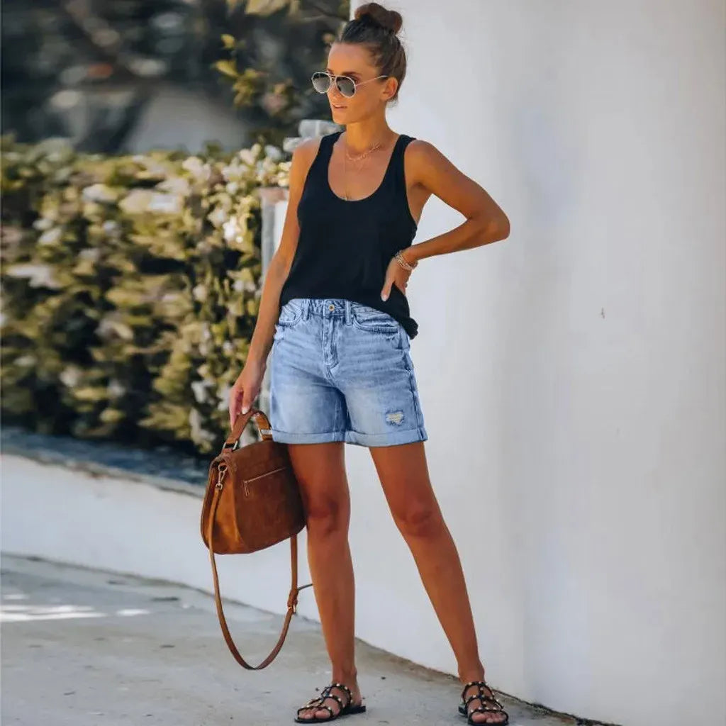 Shorts Haute Taille Femme pour Été Confortable - PanierRoyale