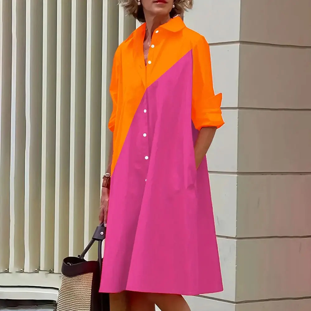 Robe femme chemisier rouge élegant et chic