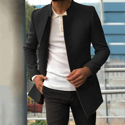 Manteau Homme Slim Fit Noir Élégant