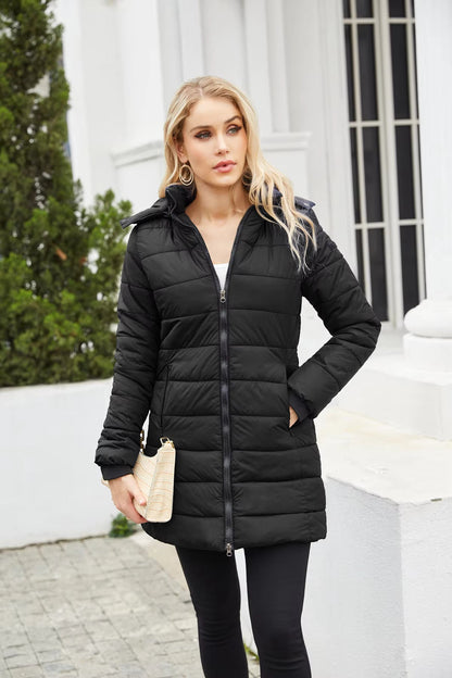 Doudoune Femme Hiver Chaude avec Capuche Détachable