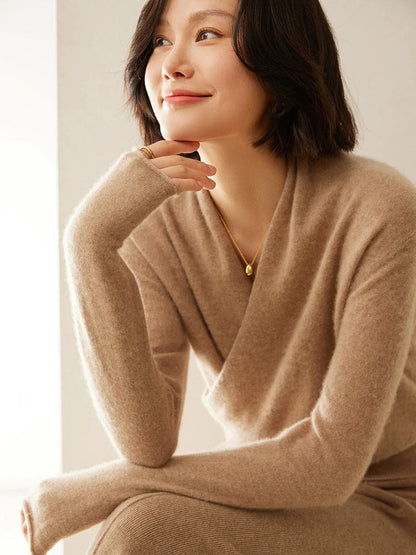 Pull femme élégant en maille avec col montant
