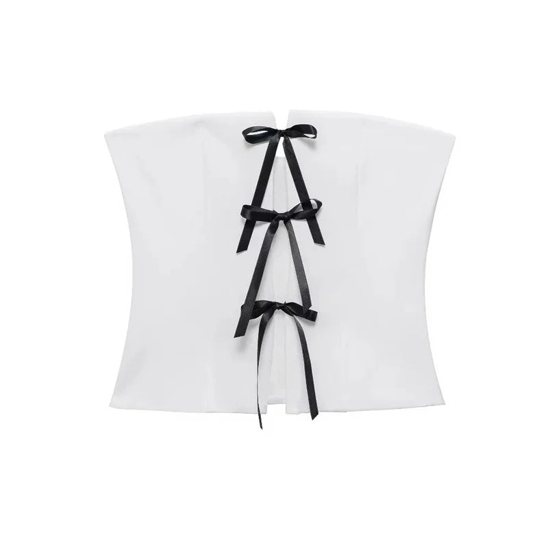 Corset Top Féminin avec Nœud