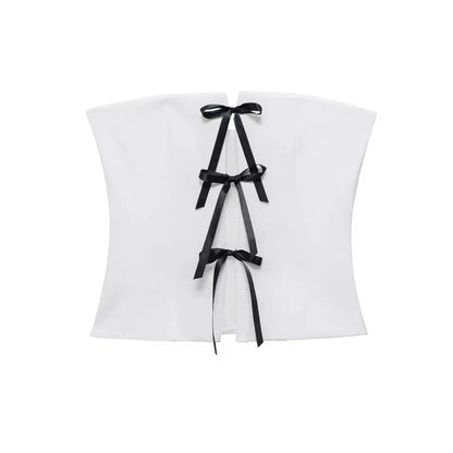 Corset Top Féminin avec Nœud